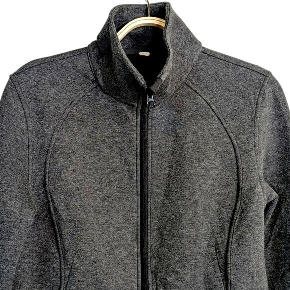 Lululemon Insculpt Scuba Jacket 10 Heathered Charcoal Gray Full Zip Athletic - Picture 3 of 10